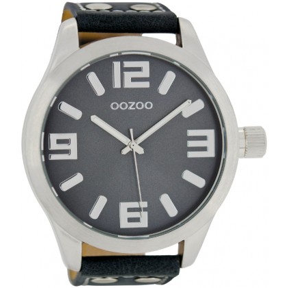 OOZOO Timepieces 51mm Darkblue Leather Strap C1012